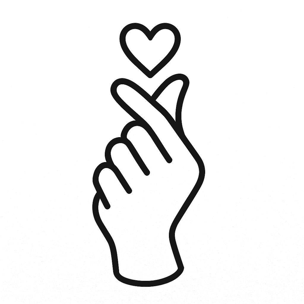K-Veglow heart hand logo